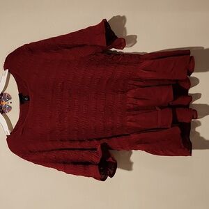 Torrid Red Smocked Peplum Top